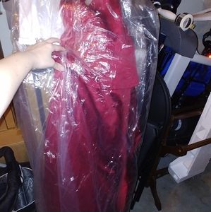 Red halter formal dress